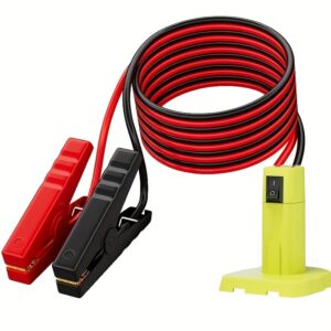 1pc Battery Converter with Switch for Ryobi Car Emergency Jump Starter Power Cable Without Battery