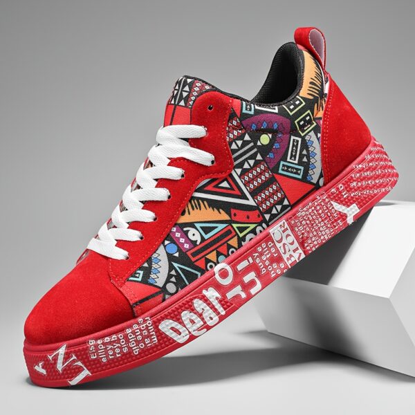 Breathable Mid-Top Sneakers, Heart & Music Graphic Design, Casual Streetwear Shoes for Couples, Valentine'S Day & Birthday Gifts (Large Sizes Available), Cute Shoes, Comfort Footwear, Round Toe Design, Comfortable Lining