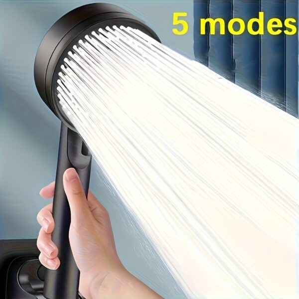 High-Pressure Handheld Shower Head with 5 Modes - Fragrance-Free, Suitable for Sensitive Light Beige, Easy to Install, No Batteries Required - Modern Bathroom Accessory, Water Sprayer, Perfect for RV Faucets, Suitable for 90 Regions