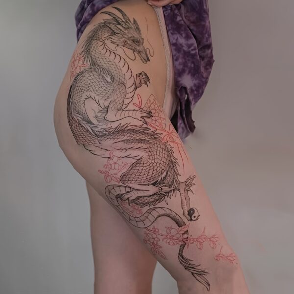 365fc962-4afc-441a-943a-ca273323053b.jpg Large Oriental Dragon & Yin-Yang Tattoo Design - Waterproof, Reusable Temporary Tattoo for Legs, Arms, and Backs - Ideal for Festivals, Parties, and Cosplay, Festive Tattoo | Vibrant Tattoo | Waterproof Tattoo