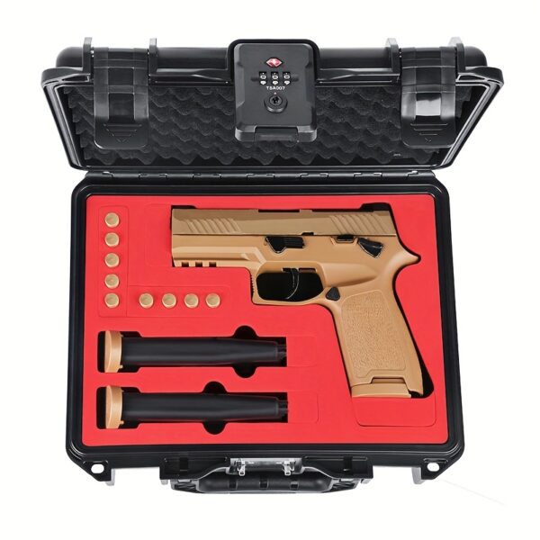 Kinghardcase Tactical Case, Suitable for Q7 Sig Sauer Version Pistol Storage Box, TSA Approved with Password Lock Gun Travel Protection Case, Suitable for SIG SAUER P322/P365