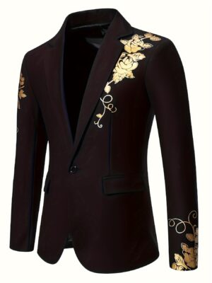 Foreign Trade Men's Golden-Stamped Business Suit Jacket