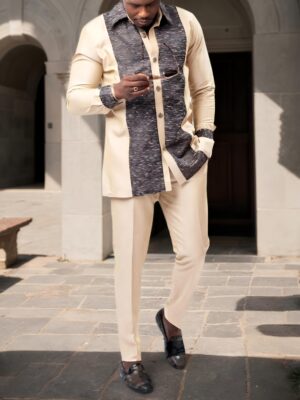 2025 new traditional Men's suit luxury gentleman shirt suit casual travel banquet Men's two-piece set fashion Men's suit Men's suit two-piece set long-sleeved ethnic style tops and pants full set luxury Men's casual suit