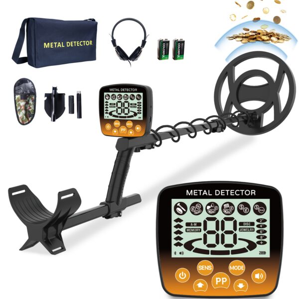 Adult Metal Detector, Professional High-precision Detector, 5 Modes, with Precise Positioning And LCD Display Screen, 10 Inch Search Coil, Adjustable Length, Including Battery, Easy to Operate, Lightweight to Carry, Suitable for Gift Giving