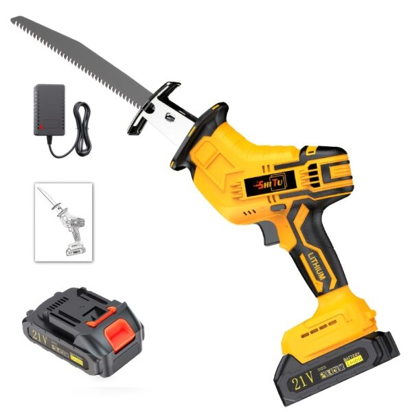 Cordless, reciprocating saw kit, including battery suitable for wood/ metal/ PVC cutting, reciprocating saw, curve saw, power tools
