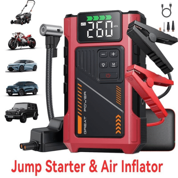 39b924b3-e726-4f92-bab8-25802bdc21bb.png Jump Starter Power Bank Car Booster 7000A Peak 12V with Air Compressor USB Charger LED Light Safety Hammer for Emergency Roadside Assistance Car Truck RV