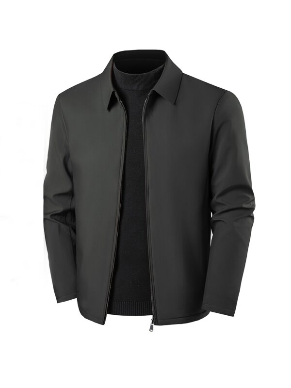 [Lightweight | Stylish] Lightweight | Stylish Men's Business Casual Jacket - Formal to Everyday Blazer with Zipper Closure, Notch Lapel Collar - Office, Meeting, Social Events Coat - Spring/Fall Outerwear in Navy Blue - Non-Stretch Fabric for Professional & Casual Attire, Office Wear, Sleek Design, Polished Finish, Versatile Coat, Office Professionals, Meeting Outfit, Modern Menswear, Highquality Stitching, Stylish Coat, Corporate Attire