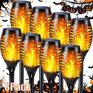 8 Pack Solar Torch Lights Outdoor, Dancing Flickering Flame Torches Lights Landscape Decoration Light for Pathway Lawn Patio GardenYard Wedding Party-Auto On/Off, Solar Outdoor Light, Solar Garden Ornaments, Solar Flame Torch, Flame Solar Light, Solar Garden Light