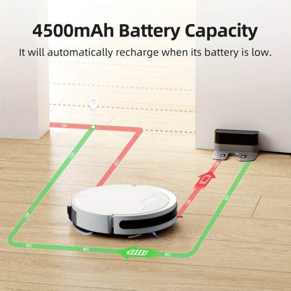 3b7aa842-1cb2-4b4e-b4b5-0d5348cf4938.jpg Robot Vacuum Cleaner, Slim, Automatic Self-Charging Robotic Vacuum Cleaner, 4000Pa Max Suction, Daily Schedule Cleaning, 120 mins Max, Ideal for Pet Hair, Hard Floor and Low Pile Carpet, Pearl, White, Robotic Vacuum Cleaner And Mop, Vacuum Cleaner Cordless, Robot Vacuum Cleaner Heavy Duty, Robotic Vacuum Cleaner Home Cleaning Robot, Smart Home Appliance, Hard Floor Cleaning, Modern Vacuum, Sleek Robot, Highperformance Motor, Efficient Suction, Selfcharging Robot, Robot Vacuum Cleaner