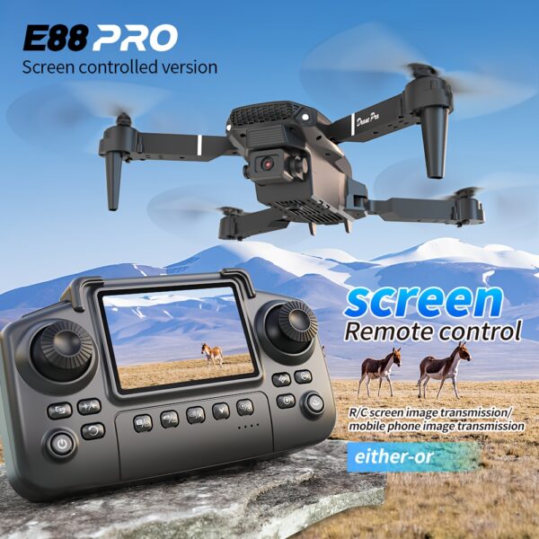 E88 Drone - Beginner-Friendly, Lightweight Design with 2TB Screen & Dual Cameras, Black Remote Control, Obstacle Avoidance, HD Video, Wi-Fi Enabled, 12-15 Min Flight, Rechargeable Battery for Aerial Photography & Videography, High Quality Drone, Outdoor Adventure, Recreational Flying, Portable Gadget, Sleek Design, Precision Engineering, Durable Build, Beginners Drone, Drones, Outdoor Adventurers, Parents Seeking, Beginners Looking, Air, Outdoor Flying, Beginner Pilot, Photography