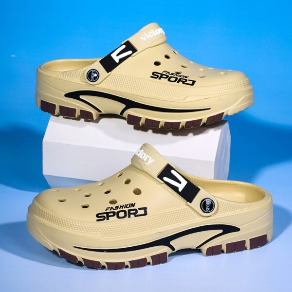 Men'S Fashionable Slip-On Clogs with Thick Non-Slip Sole, Breathable EVA Material, Comfortable Casual Summer Shoes for Outdoor Wear, Strappy Sandals