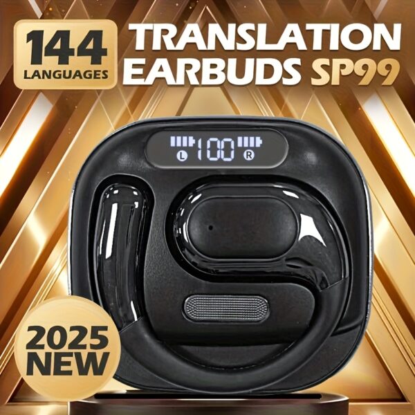 3c19e221-ed73-49d9-a916-e05bdffb8848.jpg AI Translation Earbuds, Real-Time 3-in-1 Translation Earbuds 144 Languages and Accents, Open Clip Design, Suitable for Travel, Business, and Multi-Language Conversations (Black) with Charging Case