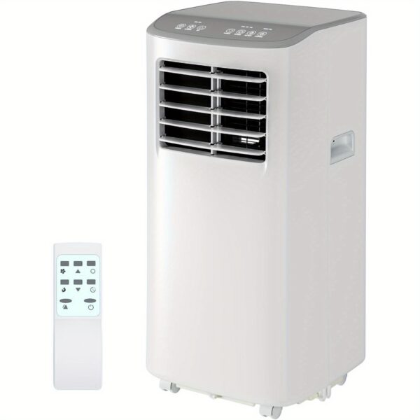 8000 BTU Portable AC Unit - Powerful Cooling, Heating, Dehumidifier & Fan in One - for Large Rooms, Apartments, Offices - Energy-Efficient with Remote Control - Compact Design for Spaces up to 350 Sq.Ft - Easy-Clean Filter - Ideal for Home, Commercial Use - White & Grey, Multifunctional Appliance, Stylish Grey Accents, Lowmaintenance Appliance, Home Cooling, Sleek Appliance, Durable Construction, Heating Appliance, Workspace Cooling