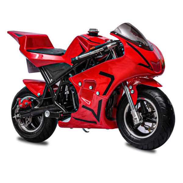 RPN GPB03 50CC 2-Stroke Pocket Rocket Gas Mini Bike with Off-Road Tires Dual Disc Brakes Max Speed 20 MPH Weight 165 LB - Realistic Racing Experience for Riders