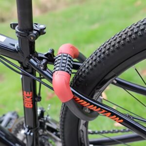 3d708f8d-7118-4804-949f-c472b18a1ef0.jpg 5-Bit Heavy-Duty Steel Cable Bike Lock with Mechanical Knob - Compact U-Shaped Anti-Theft Ratchet for Electric Bikes, Motorcycles, Scooters (Polished Finish, Mixed Colors), Durable & Portable Security System