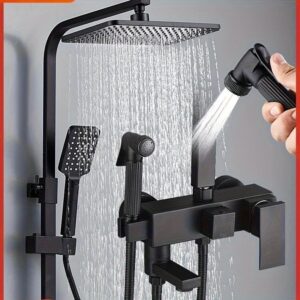 Bathroom Shower Head Set NPT 1/ 2 Push Comfortable Rainfall Shower Head with Handheld Sprayer Combo