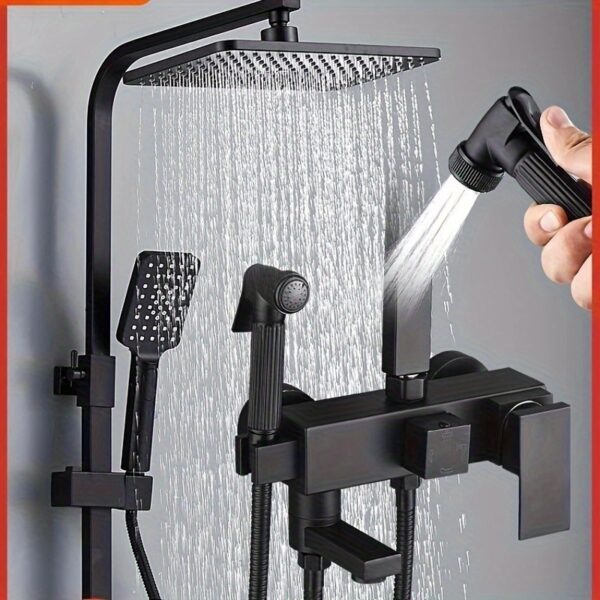 Bathroom Shower Head Set NPT 1/ 2 Push Comfortable Rainfall Shower Head with Handheld Sprayer Combo