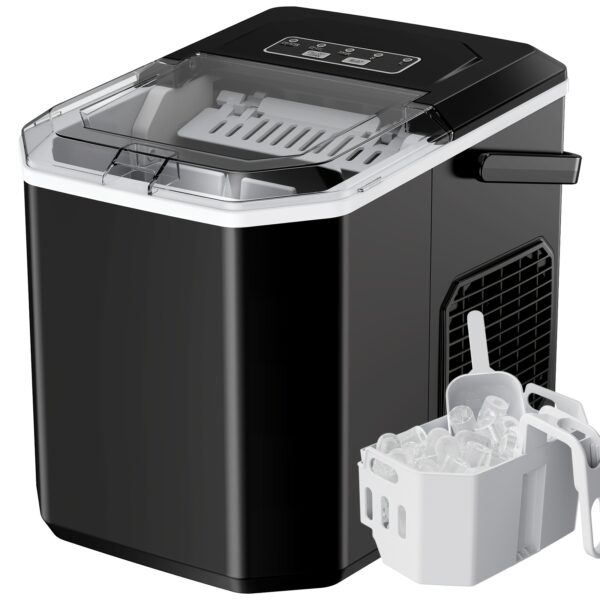 3ecc91de-7944-40cf-812f-e6942f5678e8.jpg 44Lbs Nugget Ice Maker Machine Or 26Lbs Bullet Ice Maker Machine - Portable Soft Mouth Chewing Ice Maker - Tabletop Ice Maker With Basket, Shovel, And Automatic Cleaning, Suitable For Home/Kitchen/Camping/RV/Party