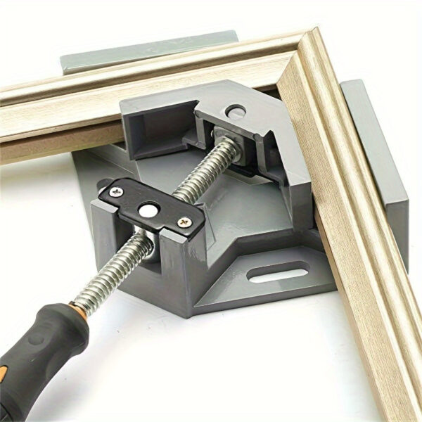 1pc Heavy-Duty Aluminum Right Angle Clamp with Non-Slip Grip - Professional woodworking, welding, picture framing Tool - Precision clamping for Carpentry, Metalworking - Durable & Lightweight Design, Clamps for Woodworking, Carpentry Accessory, Ergonomic Handle, Robust Build, DIY Enthusiasts, Sturdy Build, Highquality Material, Welding Professionals