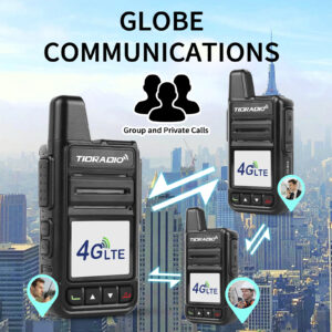 TIDRADIO Global Walkie Talkies 4G POC with Sim Cards, Long Distance 5000 Miles Rechargeable Nationwide Unlimited Range Two Way Radios & USB-C Battery (2 Pack)