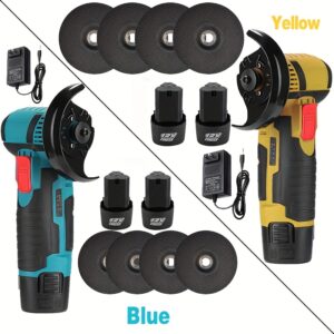 Wireless Angle Grinder Kit, Equipped with 2 Batteries, Brushless Metal Polishing Machine, with Accessories, Suitable for Wood, Metal, Stone, Concrete Grinding, Precision Polishing