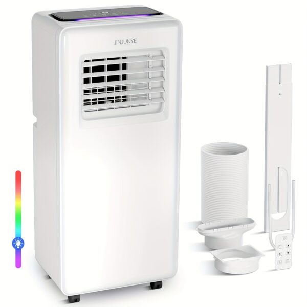 10, 000 BTU Portable Air Conditioner3-In-1 Combo for Room/Bedroom/Office, Cools Up to 550 Sq.Ft, 4 Modes (Dry/Fan/Sleep/Auto) + Remote & Window Kit, Mobile AC Unit