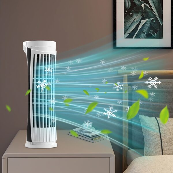 Portable Quiet Tower  for Home - Bladeless 2 Speeds - Vertical  for Home, Living Room, Office, Black, Office Cooling, Sleek Design, Durable Construction, Sturdy Build, Office Workers