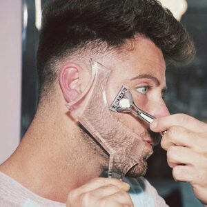 [Popular Choice] Beard Shaping & Styling Tool with Comb - Perfect Line Up & Edging for Men's Jaw, Cheek & Neckline - Works with Electric Trimmers & Clippers