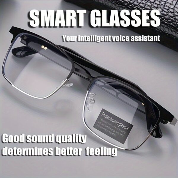 New Smart Glasses with Automatic Dimming Lenses, Automatically Turning Into Fashion Glasses In Sunlight, Built-in Microphone And Speaker, High-definition Voice Calling And Hifi Music Quality, Smart Audio Glasses, Suitable for Sports, Driving, Fishing, And Daily Home Wear, Preferred for Both Men And Women, Suitable for Holiday Gifts, Sports Eyewear, Fishing Gear, Unisex Glasses, Sleek Design, Premium Build, Highquality Audio, Smart Audio Device, Multifunctional Glasses,