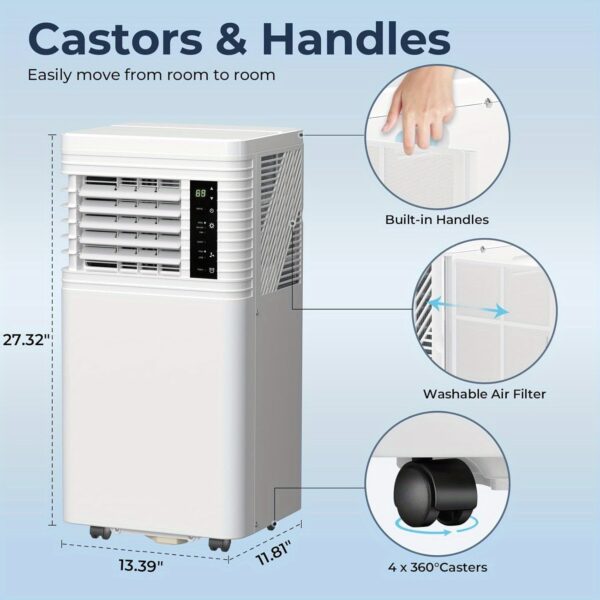 8, 000 BTU Air Conditioner cool Up to 350 Sq.Ft, 4 Modes Portable AC Unit with 24Hrs Timer/ LED Display/ Remote Control/ Installation Kits, AC Unit for Bedroom