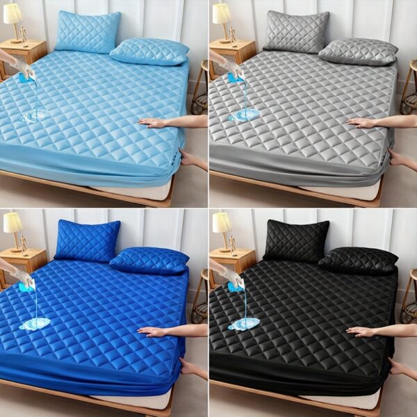 1pc Polychrome Quilting Waterproof Dustproof Mattress Case (Excluding Pillow And Pillow Core) Soft Comfort Solid Color Bedding Mattress Cover Apply To Bedroom Guest Room Hotel Bedding Protect