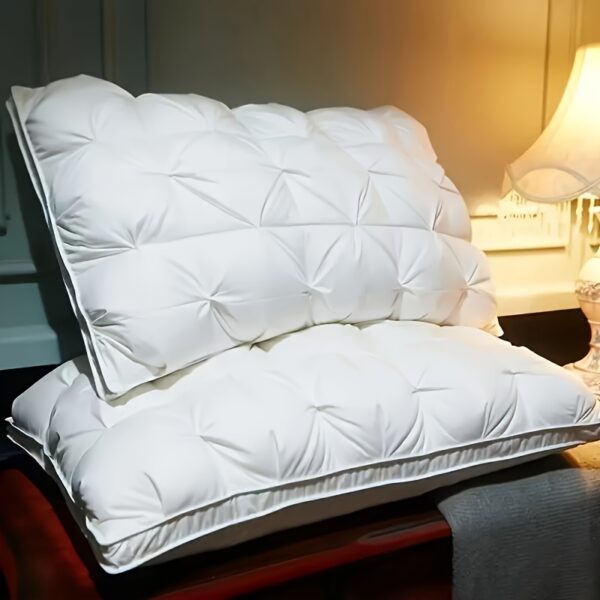 1/ 2/ 4pcs, luxury star hotel quality White pillows, high elasticity non-collapsing pillow core, suitable for all seasons, Can be used all year roundpromotes deep sleep, neck pillow suitable for supine, prone or side sleepers