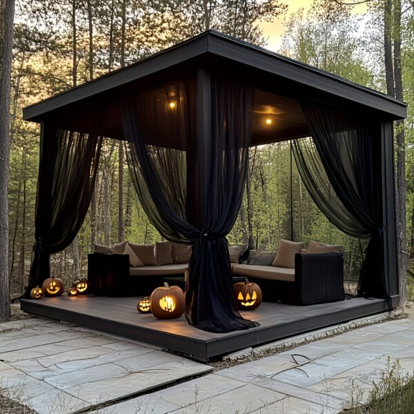 [4pcs Heavy-Duty Mosquito Net] 4pcs Heavy-Duty Outdoor Mosquito Net - No Drill Installation, Lightweight Breathable Polyester Mesh Insect Screen for Windows, Patio, Camping, Gazebo, Backyard - All-Season Wedding, Porch, Cabin Mosquito Barrier - Easy Setup Bug Repellent Cover, Semi-Transparent Curtain, Durable Material, No Drill Design, Wedding Decor, Garden Lovers Essential