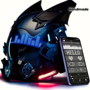 Handmade Cyberpunk Mask with Neon Glow - Punk Rock Halloween Costume Accessory, PVC Cosplay Cosmetology Music Festival Role-Playing Gear, Perfect for Parties & Themed Events, Themed Event Accessory, Edgy Aesthetic, Durable Construction