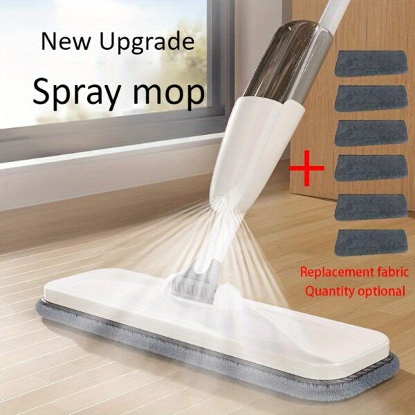 461aec78-e26f-4520-8880-0e227d1da786.jpg Upgraded Microfiber Spray Mop with 4 Reusable Pads & Scraper - Long Handle for Easy Cleaning of Hardwood, Laminated Floors, Tile & Wood - Wet & Dry Use, Gray Replacement Fabric Included, Stainless Steel Construction, Mop for Hardwood Floors, Home Cleaning Tool, Ergonomic Design, Durable Cleaning Tool, Wet And Dry Mop, Busy Households, Floor Cleaning, Compact Design, Sturdy Construction, Busy Professionals