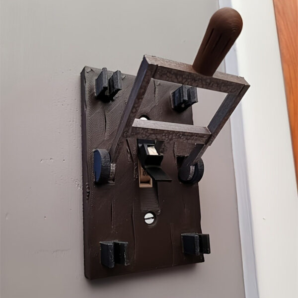 3D Printed Horror Movie Switch Plate with Flip Handle - Spooky Light Switch Cover, Easy Snap-On Installation, Battery-Free Operation, Realistic Brown/Black/Gray/Beige/White/Gray/Blue, Single/Double Pole Toggle for Home, Halloween & Christmas Party Decorations - Detailed Craftsmanship, No Wiring Required, Horror-Themed Design for Doors, Walls & Switches, Haunted House Props, Eerie Aesthetic, Highquality Print, Precision Crafted, Home Decorators