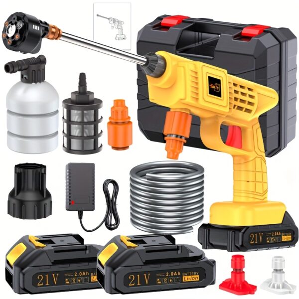 Household Car Wash Water Gun, Electric Car Wash Machine, Car Wireless High-pressure Car Wash Machine Water Gun Machine, with Quick Connect Nozzle Hose Connector, Suitable for Cleaning Cars, Yards, And Gardens. Gifts for Boyfriend And Father. Gift, Car Washer Gun, Portable Car Washer, Car Washer, Garden Cleaner, Yard Maintenance, Lightweight Washer, Ergonomic Grip, Battery, Durable Plastic, Power Washer, High Pressure Power Washer, Electric Power Washer High Pressure, Power Washer High