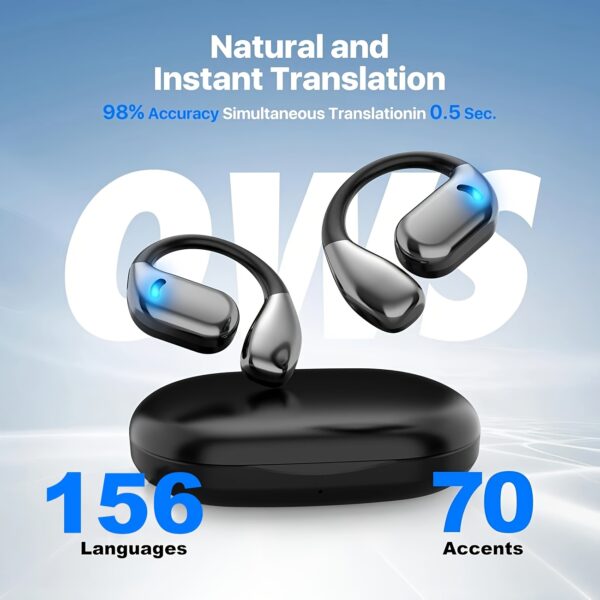 AI Language Translation Earbuds Real Time, 3-in-1 AI Translator Earbuds, 5.4 Wireless Headphones, 156 Languages Translation For IOS And Android Translator Device For Travel Business Learning