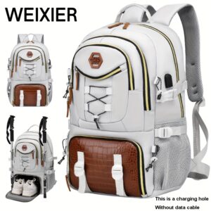[Stylish Backpack] WEIXIER Multifunctional Men's Fashion Backpack | Laptop-Friendly, Stylish Casual Shoulder Bag with Multiple Pockets and Large Capacity, Perfect for Students, Work, School, Travel, Ideal Gift for Friends and Family, Holiday Birthday Present