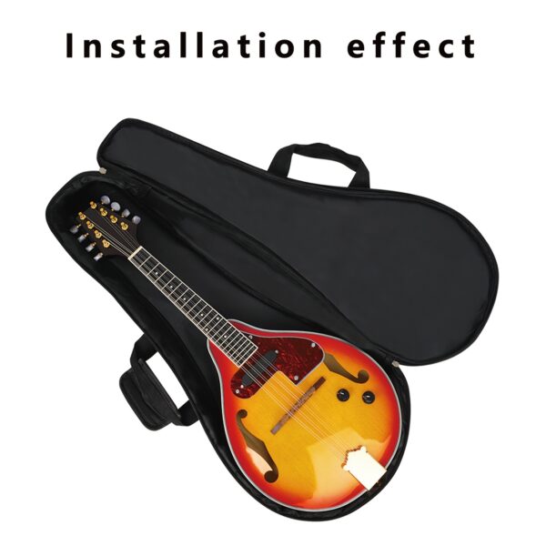 1pc Hawaiian Style Mandolin Case - Soft Gig Bag with Adjustable Padded Shoulder Strap, Heavy-Duty Protection, Black Exterior & Colorful Stripe Interior, for Travel, Performances, Practice - Mandolin Instrument Bag, Performance Accessory, Travel Music Gear, Tropical Design Case, Secure Zipper Closure