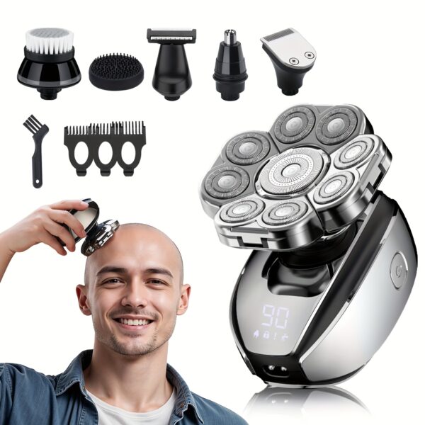 Head Shavers for Bald Men Haircut Travel Hair Clippers Head Shaver Electric Razor for Men, Wet Dry 9D LED Display Electric Rechargeable Head Shaving Kit with USB Charge Father's Day Gift