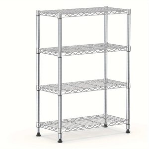 2000 Lbs Heavy Duty Steel Storage Shelving Unit - 5-Tier Adjustable Utility Rack with Sturdy Wire Shelves, Space-Saving Vertical Design for Home, Kitchen, Office, Garage, Pantry, Bathroom, Laundry Room - Easy Assembly, 2000 lbs Capacity, Ideal for Books, Shoes, Tools, Appliances - Sturdy Steel Construction, Modern White Finish (Compatible with White/Black Shelving Units) - Multi-Tier Organizer for Heavy Items, Durable Steel Wire Rack for Standing Baker'S Racks, Dresser, Laundry