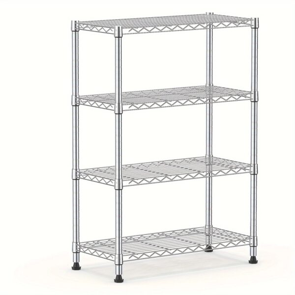 484ededf-c9df-45c3-8a21-64a7a3ae3f38.jpg 2000 Lbs Heavy Duty Steel Storage Shelving Unit - 5-Tier Adjustable Utility Rack with Sturdy Wire Shelves, Space-Saving Vertical Design for Home, Kitchen, Office, Garage, Pantry, Bathroom, Laundry Room - Easy Assembly, 2000 lbs Capacity, Ideal for Books, Shoes, Tools, Appliances - Sturdy Steel Construction, Modern White Finish (Compatible with White/Black Shelving Units) - Multi-Tier Organizer for Heavy Items, Durable Steel Wire Rack for Standing Baker'S Racks, Dresser, Laundry