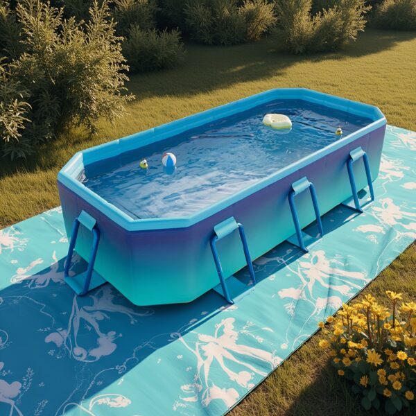 Summer Carnival Extra Large Folding Family Pool - with Seating, Underwater Drainage System & Durable Material, Suitable for Outdoor Gatherings and Water Play, Yard Party Special | Foldable Design | Portable Inflatable Swimming Pool