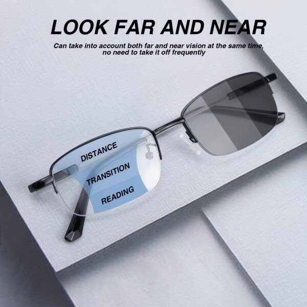 1pc Advanced Metal Multi-Focus Multifunctional Reading Glasses, Multifunctional Lens Progressive Reading Glasses, Metal Memory Frame Legs Can Fit Face Shape, Comfortable and Secure Daily Casual Business Style Men'S and Women'S Reading Glasses