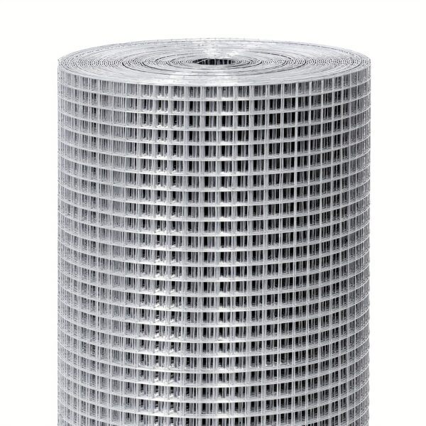 19 Gauge Hardware Cloth, 1/2 Inch Chicken Wire Fence, Galvanized Welded Cage Wire Mesh Roll Supports Poultry Netting Cage Fence