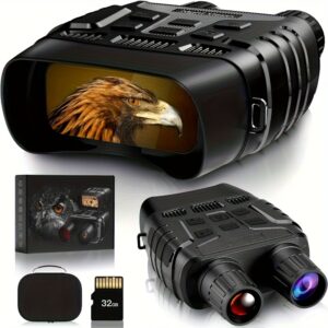 Night Vision Goggles, Adult 4K Full-Color Night Vision Binoculars, Multi Speed Night Vision, 8X Digital Zoom, Complimentary 32GB Storage Card for Storing Photos And Videos, Ideal Choice for Camping And Hiking (Black)