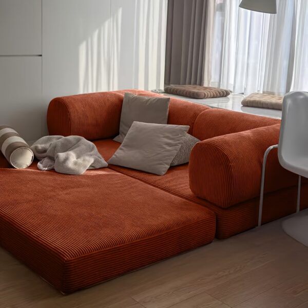 KERDOM 78" Convertible Sleeper Sofa Bed - Pull-Out Bed, Space-Saving Love Seat Sofa Bed with High-Rebound Density Sponge Cushions, Foldable Modern Couch for Living Room, Apartment, Guest Room - Easy Assembly Required Skills, Convertible Sofa Bed, Multipurpose Furniture, Contemporary Home Decor, Stainless Steel Frame, Apartment Furniture, Spliced Block Design, Corduroy Fabric, Compact Spaces