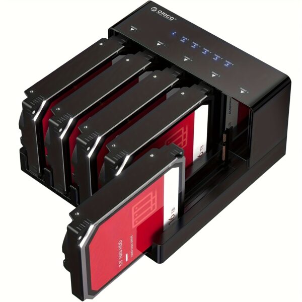 ORICO USB 3.0 5 Bay Hard Drive Docking Station with Offline Cloning 3.5 SATA Enclosure for HDD SSD, Expandable Storage up to 90TB Plug&Play, ABS Material, USB Power Mode, ≤36V Operating Voltage, No Battery Required, for Desktop & Laptop