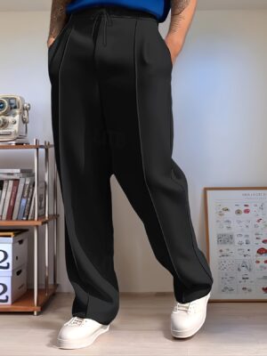 4bd67262-2c09-40f2-9b2f-d707d9d6a486.jpg Men'S Casual Straight Leg Joggers - Light Gray, Drawstring Waist, All-Season Comfort, Perfect for Outdoor Activities, Outdoor Comfortwear | Casual Style | Stretchy Fabric